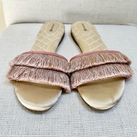 BIRDIES The Sparrow Blush Pink Fringe Slides Sandals Size 11 - Picture 6 of 16